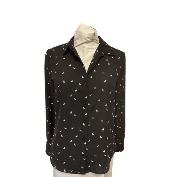 Nwt Banana Republic Classic Fit Black Button-Up Shirt  Size XS - Picture 1 of 5